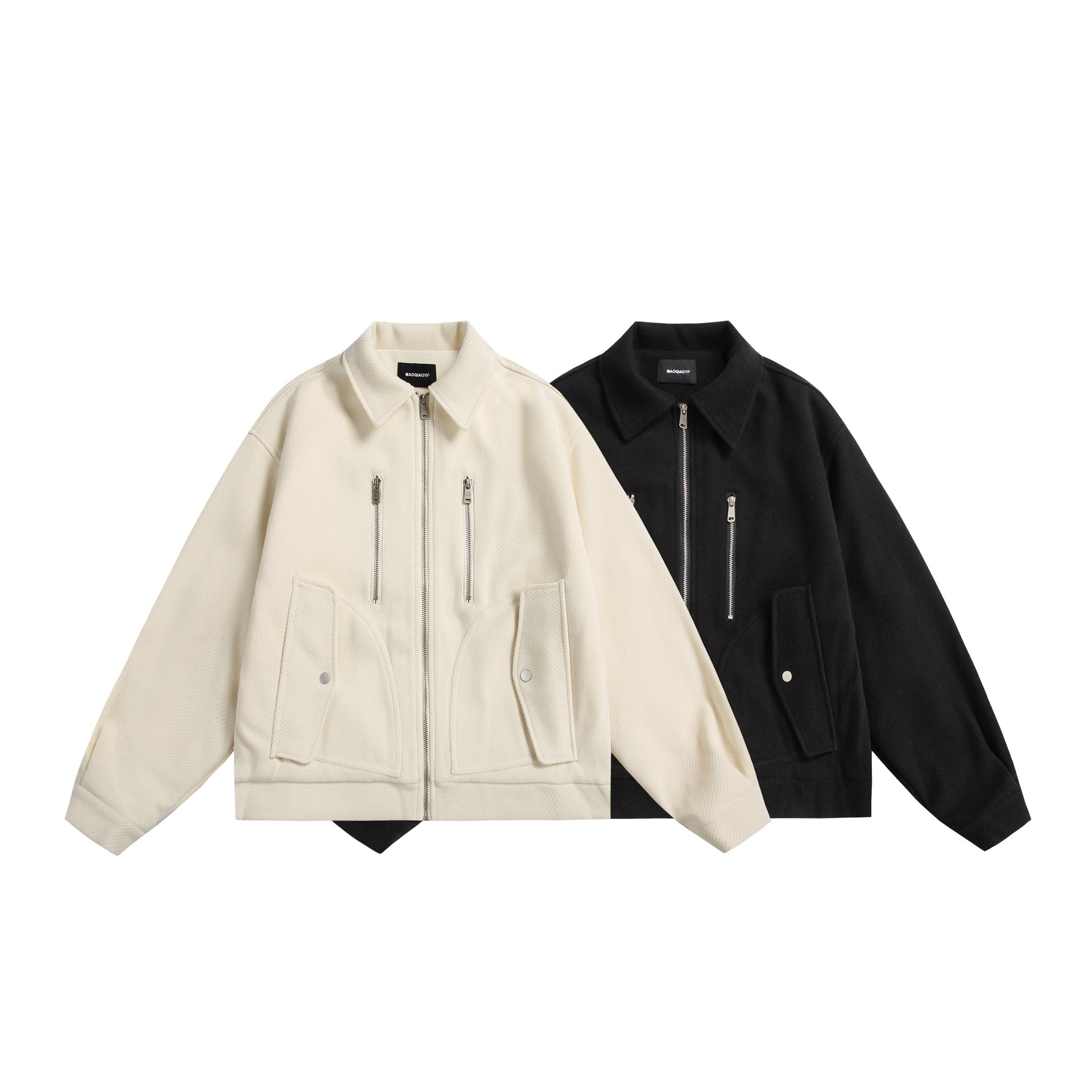 Unisex Boxy Blouson Jacket with technical double zip and oversized silhouette Chichicherry