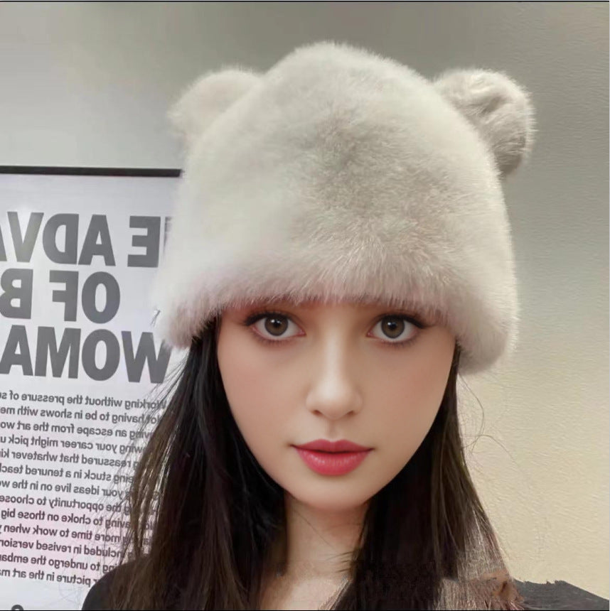 Ladies Cozy Hat with Bear Ears made of high-quality Faux Fur Chichicherry