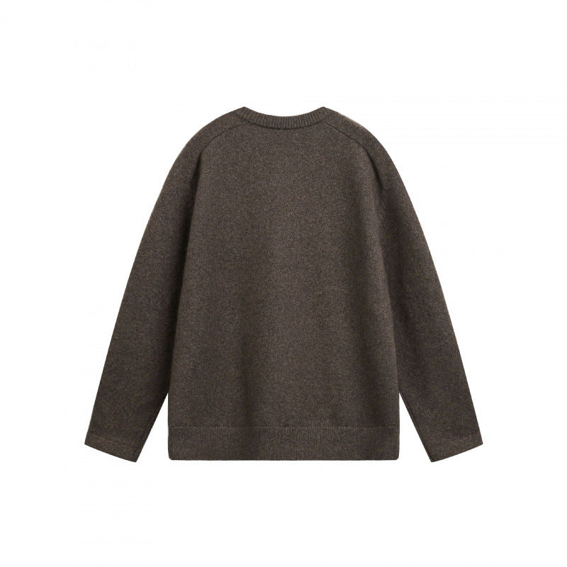 Unisex fine knit Henley pullover with raglan sleeves and half placket Chichicherry