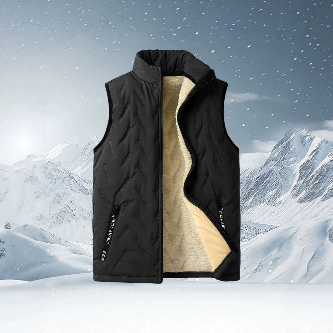 Men's three-piece thermo fleece-lined leisure and outdoor set with quilted jacket vest and joggers Chichicherry