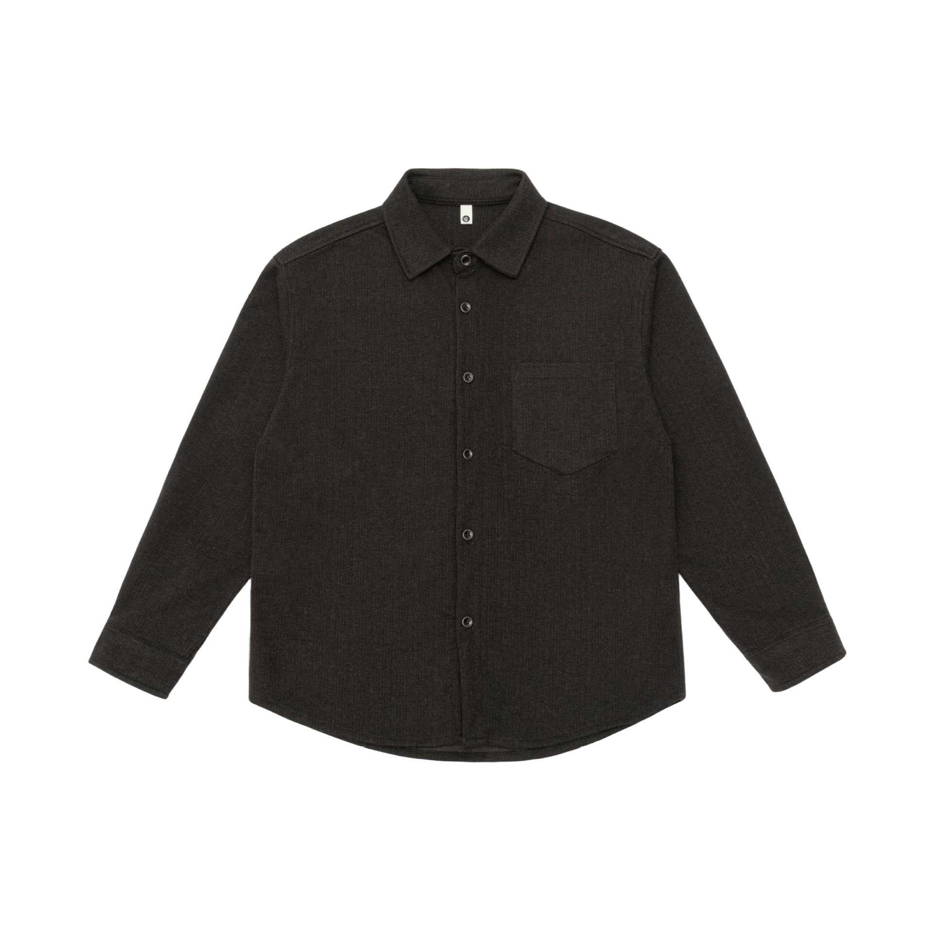 Men's shirt jacket made of wool blend with pointed collar and chest patch pocket Chichicherry