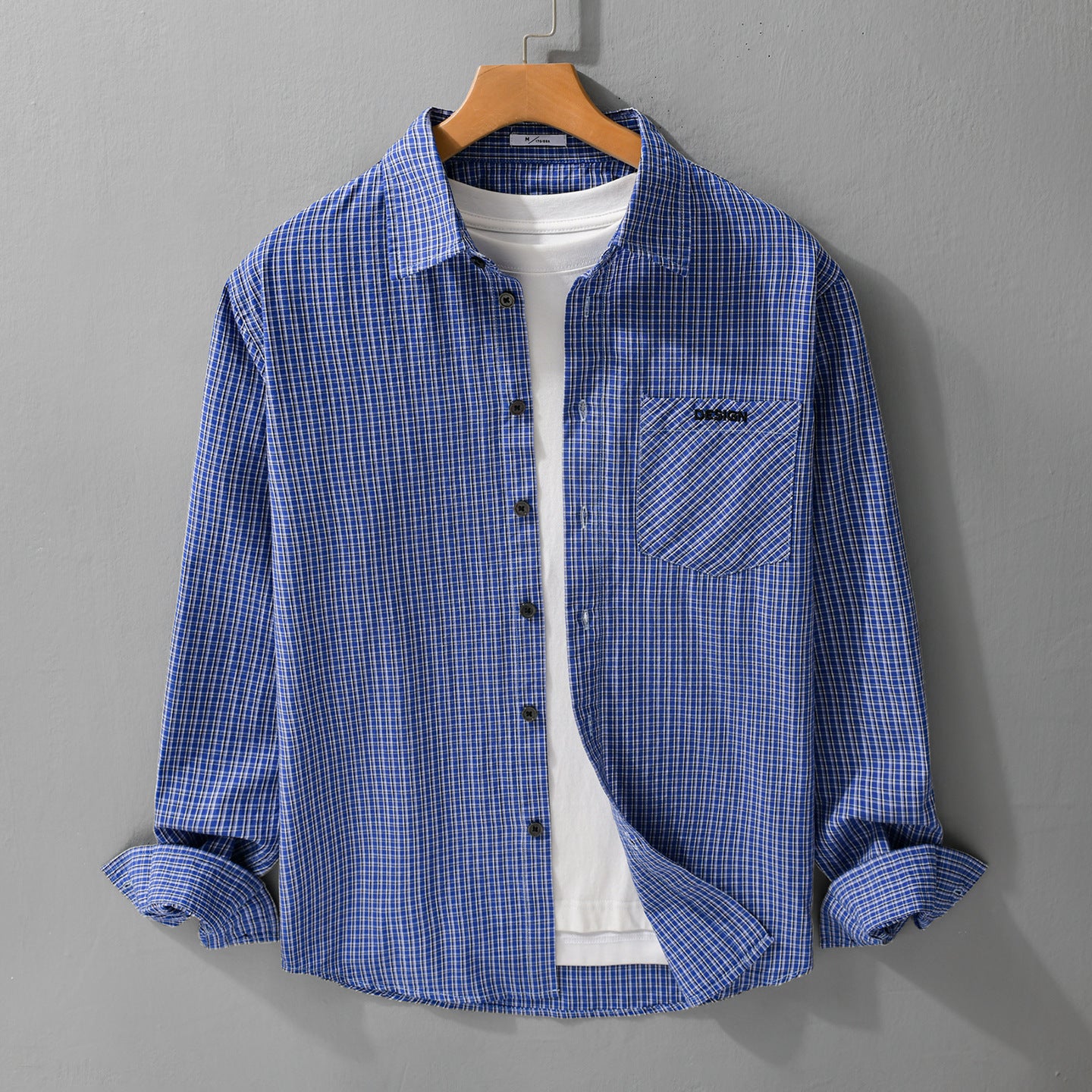 Men's check layering shirt in overshirt style made of soft cotton poplin Chichicherry