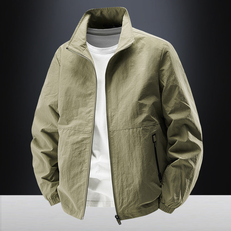 Men's ultralight windproof casual jacket with stand-up collar and zippered pockets Chichicherry