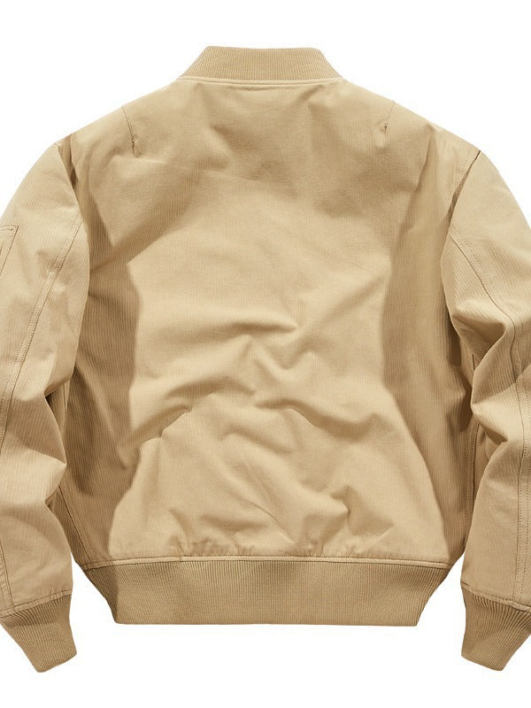 Men's light canvas bomber jacket with hidden arm pocket and ribbed hem Chichicherry
