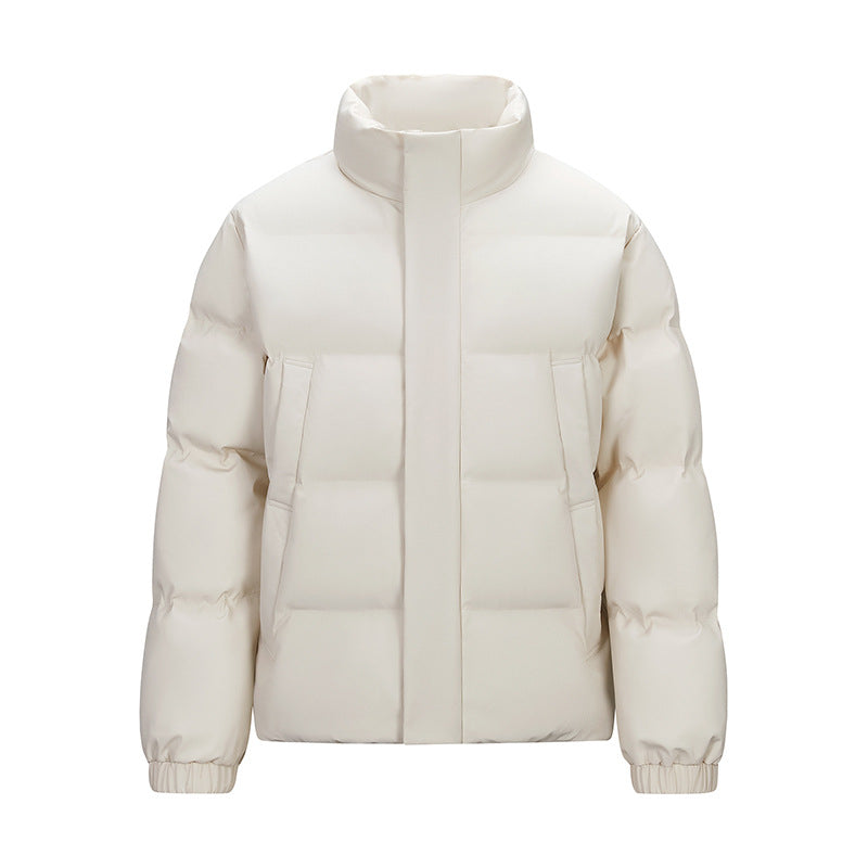 Men's Padded Quilted Jacket with High Stand-Up Collar and Concealed Zip Chichicherry