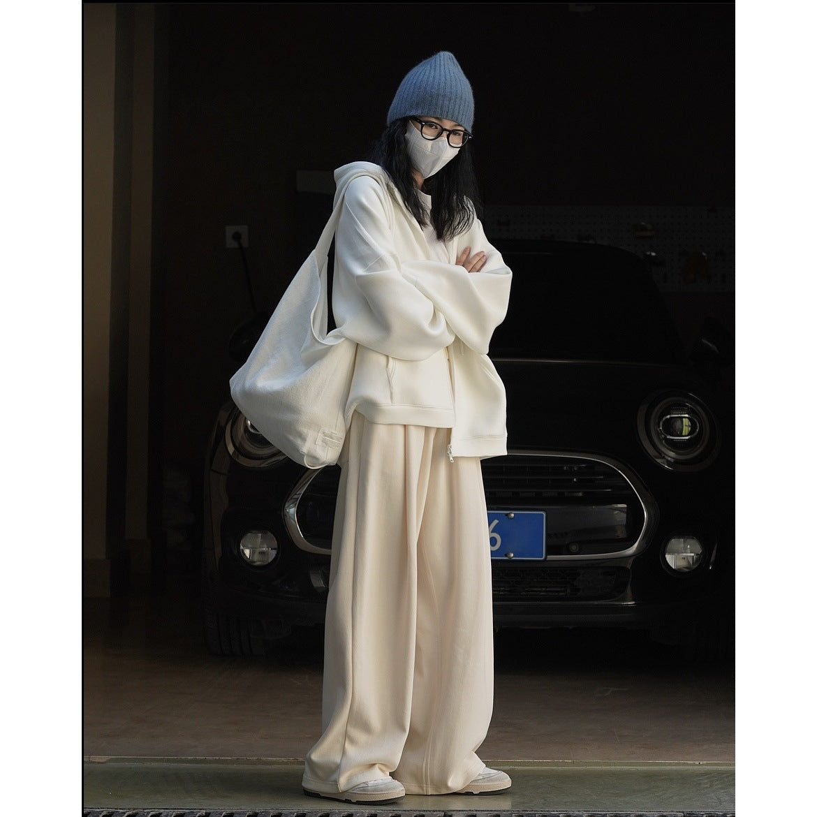 Women Wide High-Waist Palazzo Lounge Pants with Elastic Waistband Chichicherry