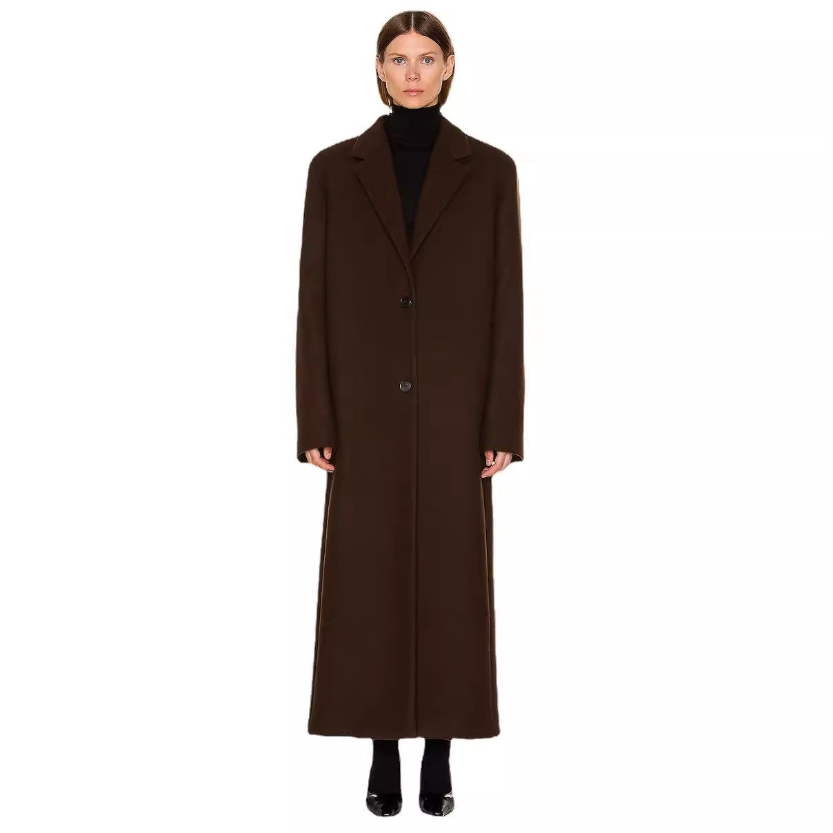 Women's Maximal One-Button Coat in Oversized Cut with Classic Lapel Chichicherry