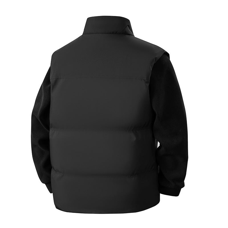 Men's padded sleeveless thermal vest with stand-up collar and zippered pockets Chichicherry