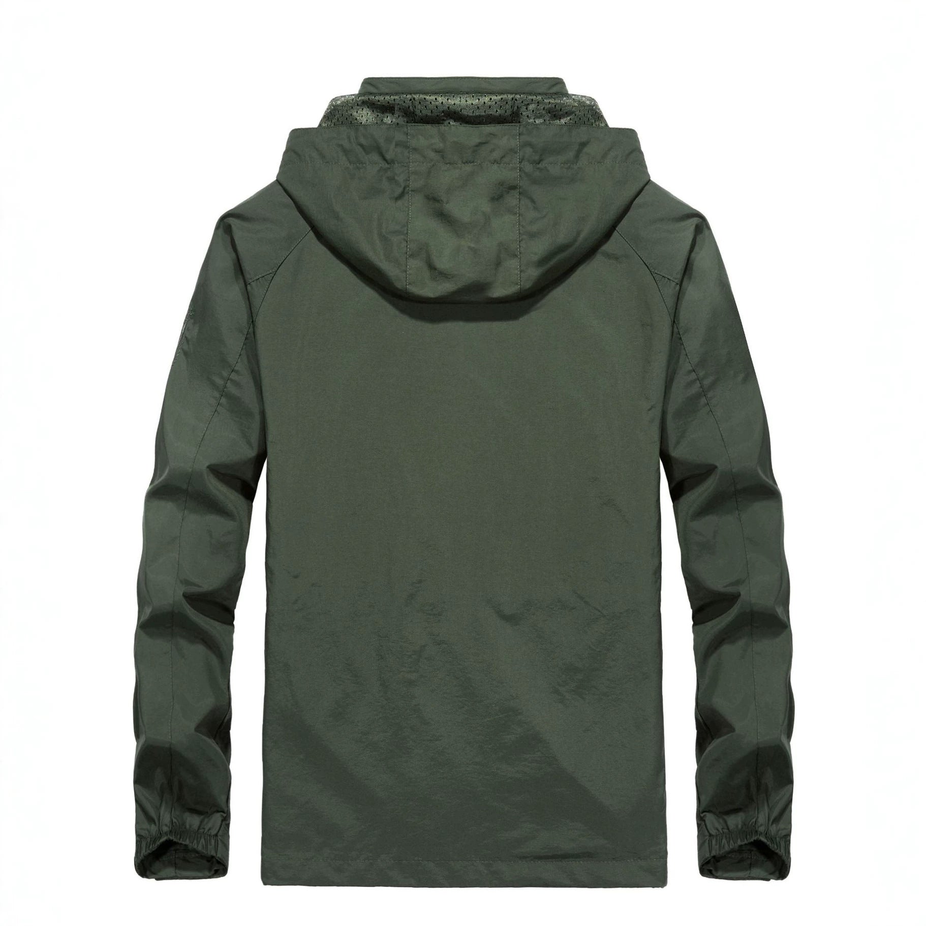 Men's Lightweight All-Weather Field Jacket with Hood, Mesh Lining, and Zippered Pockets Chichicherry