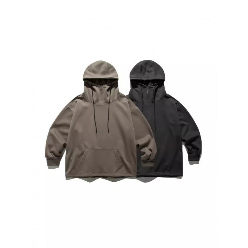 Unisex Oversize Hoodie with Half Zipper and Kangaroo Pocket Chichicherry