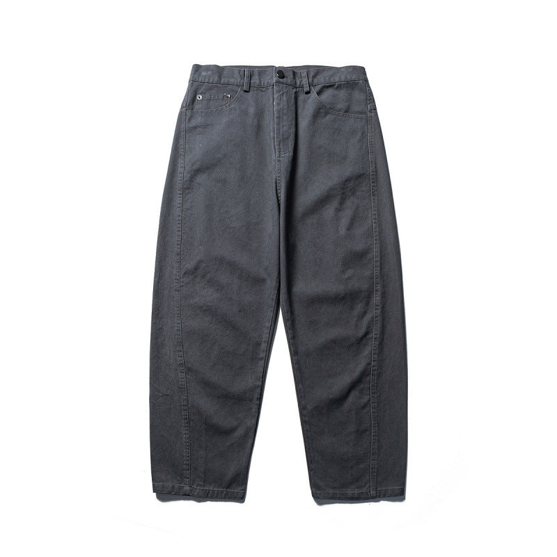 Men's tapered twill pants with high waist and five pockets Chichicherry