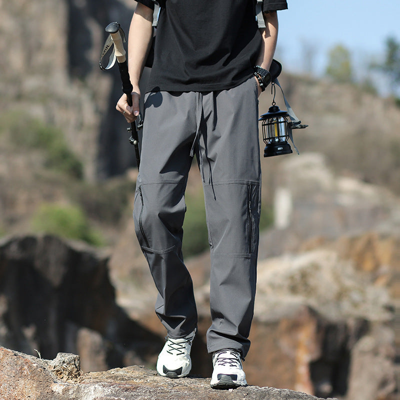 Men's Technical Outdoor and Hiking Pants with Zipper Pockets and Adjustable Waist Chichicherry