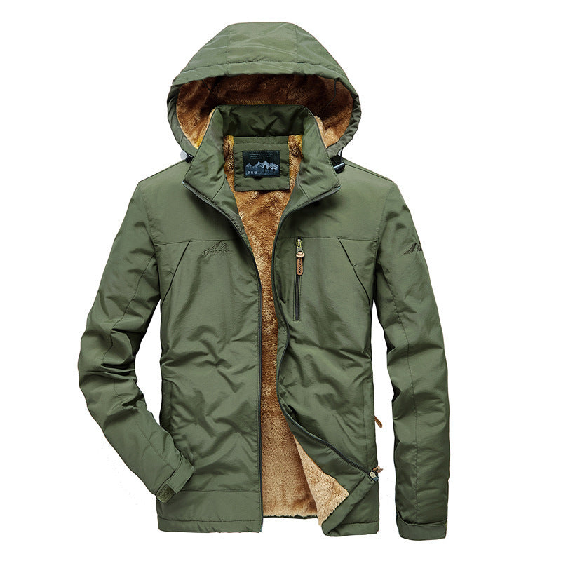 Men's insulated hooded jacket with teddy fleece lining and windproof shell Chichicherry