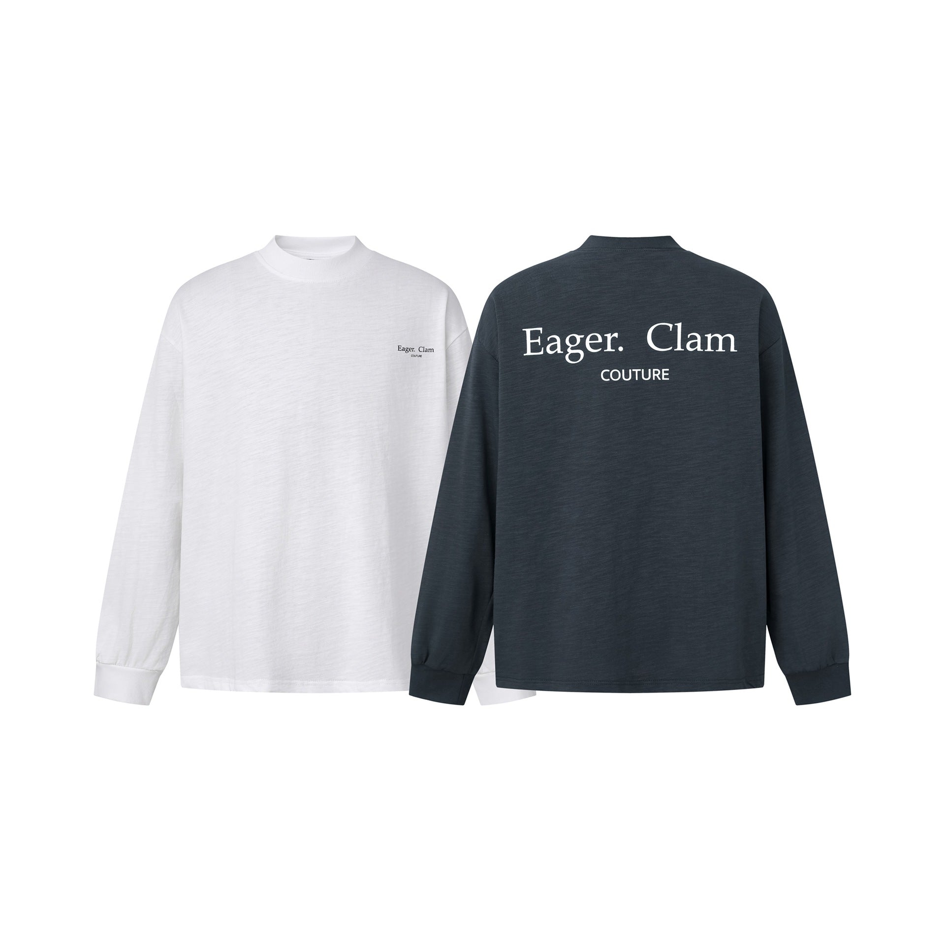 Unisex Oversize-Longsleeve Shirt made of Slub Cotton with a half-high Roll Collar Chichicherry