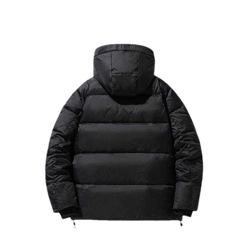 Men's quilted thermal down jacket with hood, windproof shell and adjustable hem Chichicherry