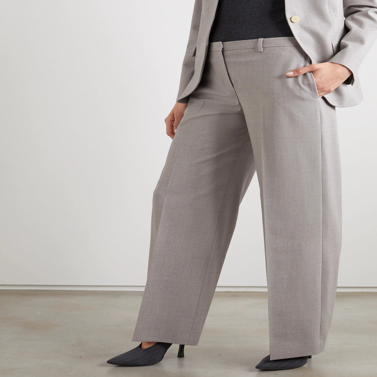 Women Tailored Suit with Wide Leg and Single-Breasted Blazer Chichicherry
