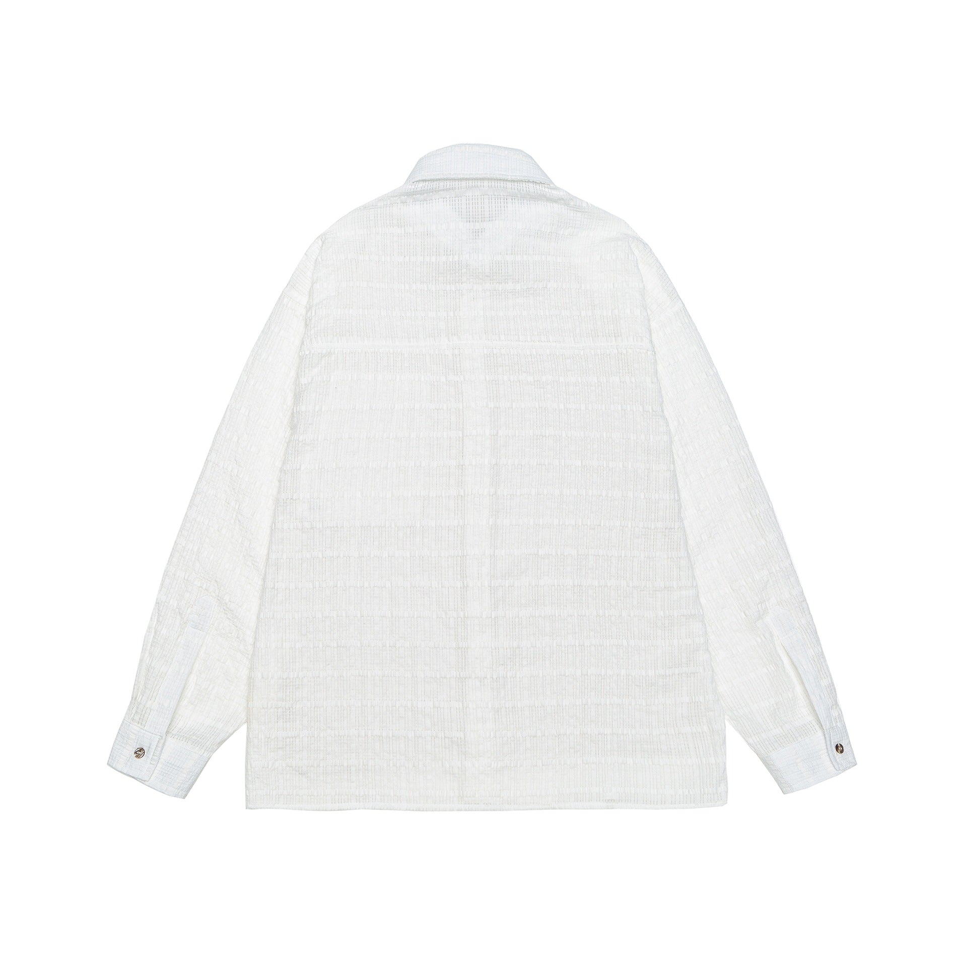 Unisex Textured Oversized Shirt Jacket with Chest Pocket Chichicherry