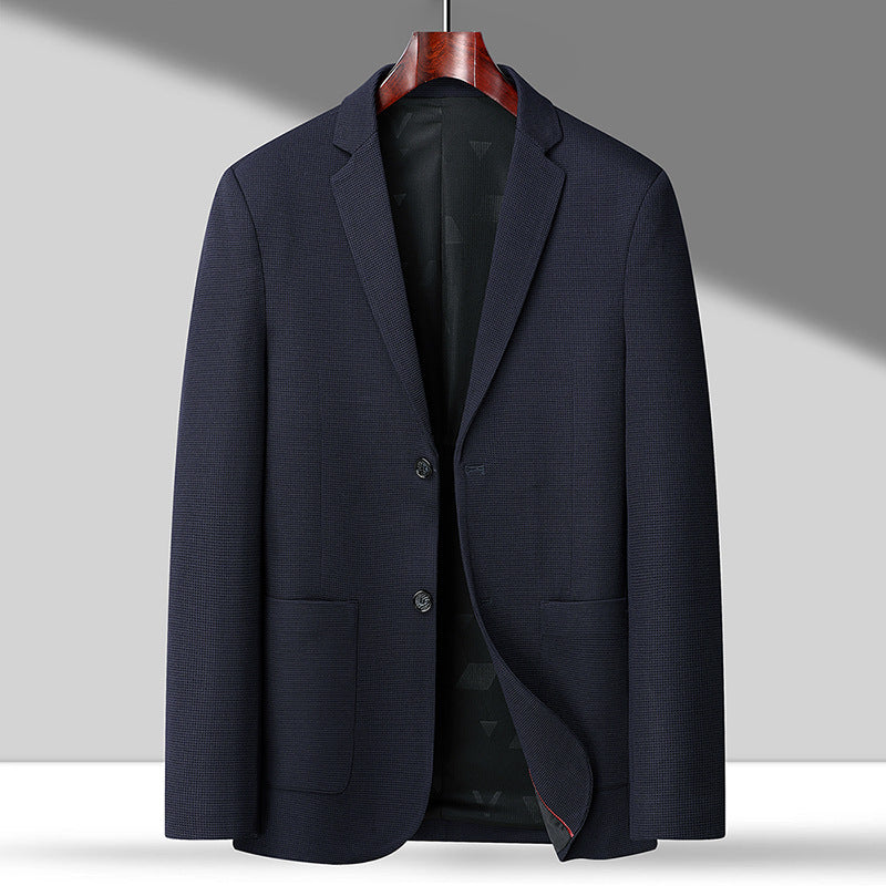 Men's blazer in textured wool blend with patch pockets Chichicherry