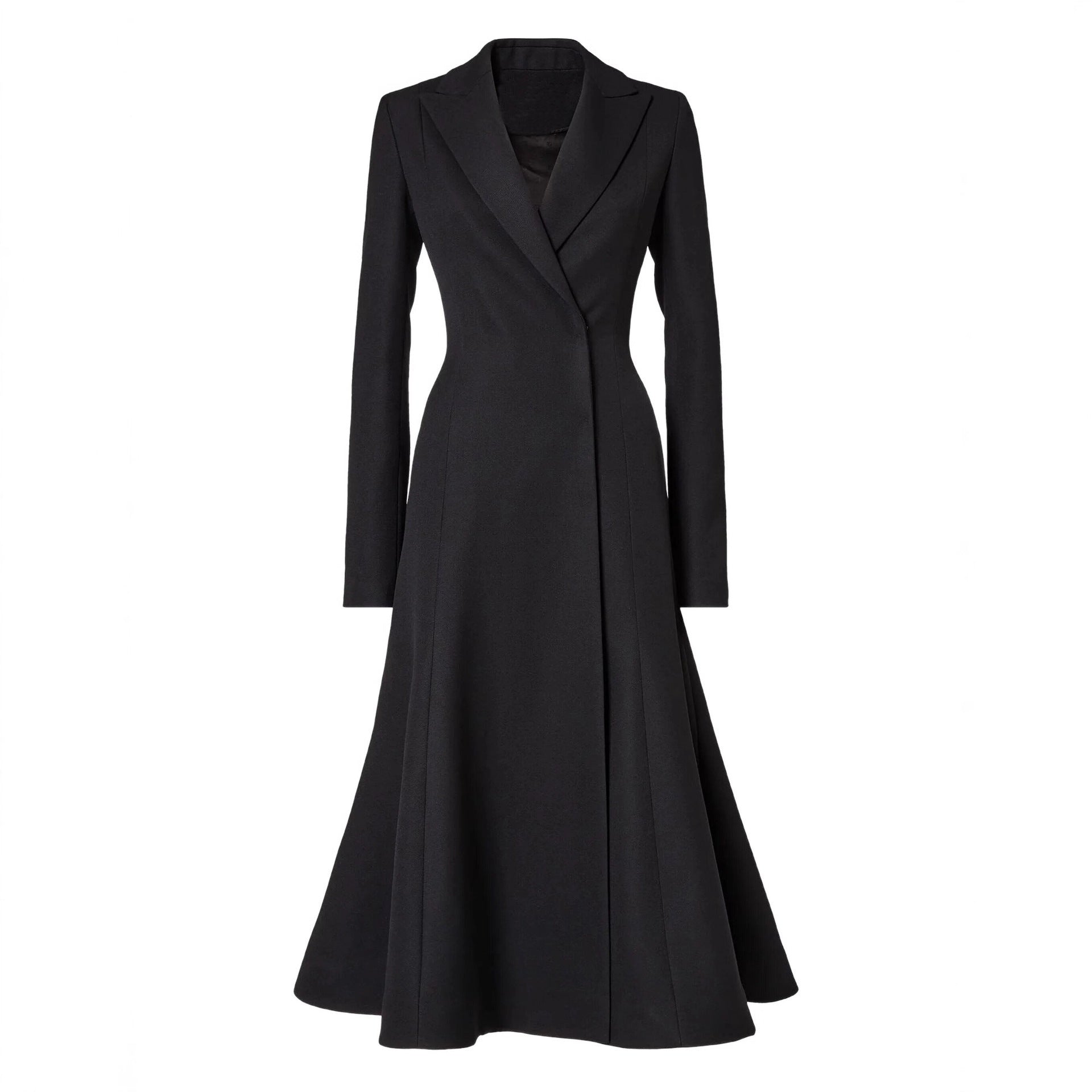 Women tailored long blazer coat with flared skirt part Chichicherry