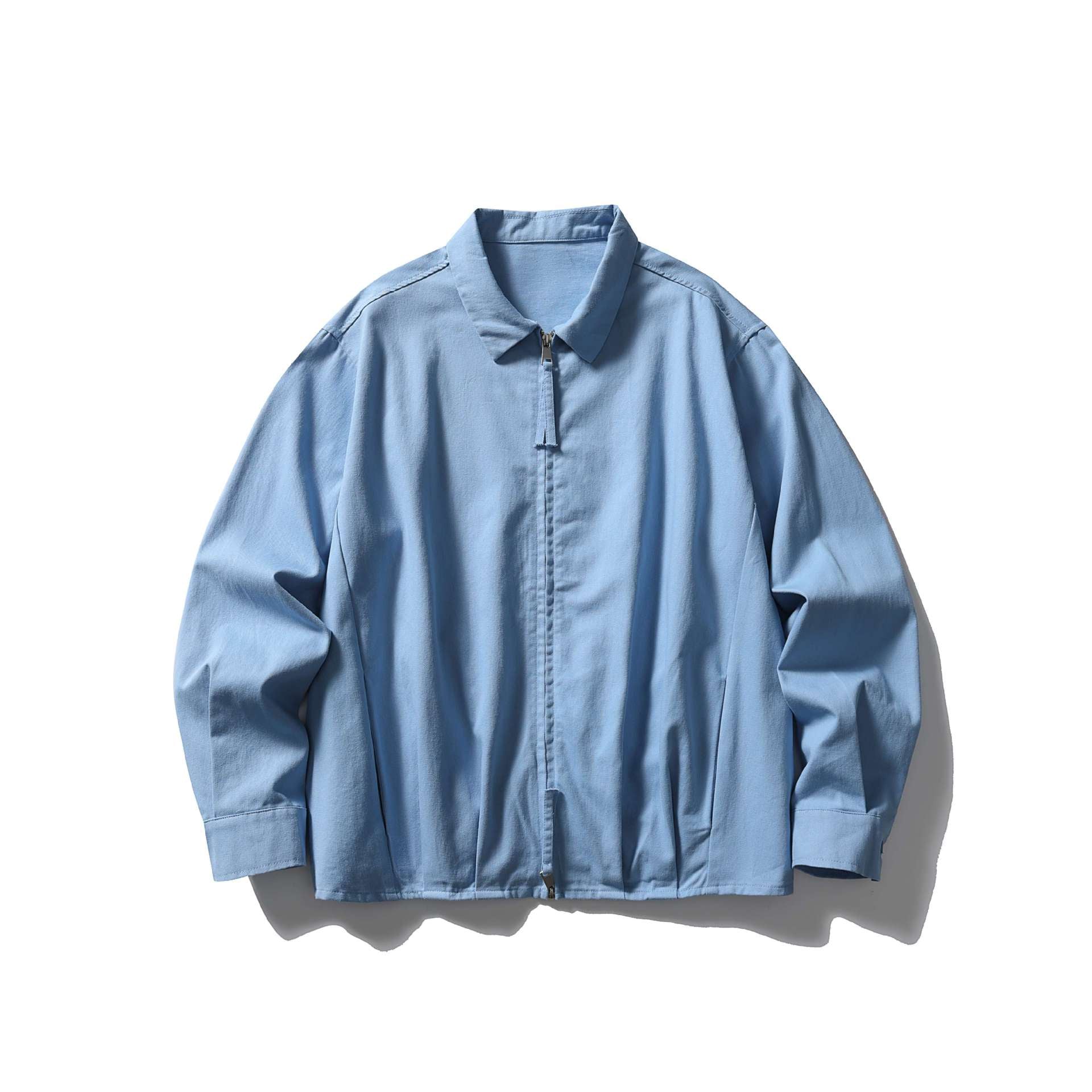 Unisex Lightweight Oversized Blouson Jacket with Half Zipper and Kent Collar Chichicherry
