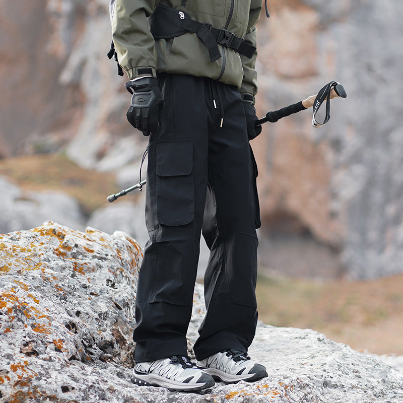Men's Technical Outdoor Cargo Pants with Multi-Functional Pockets and Stretch Inserts Chichicherry