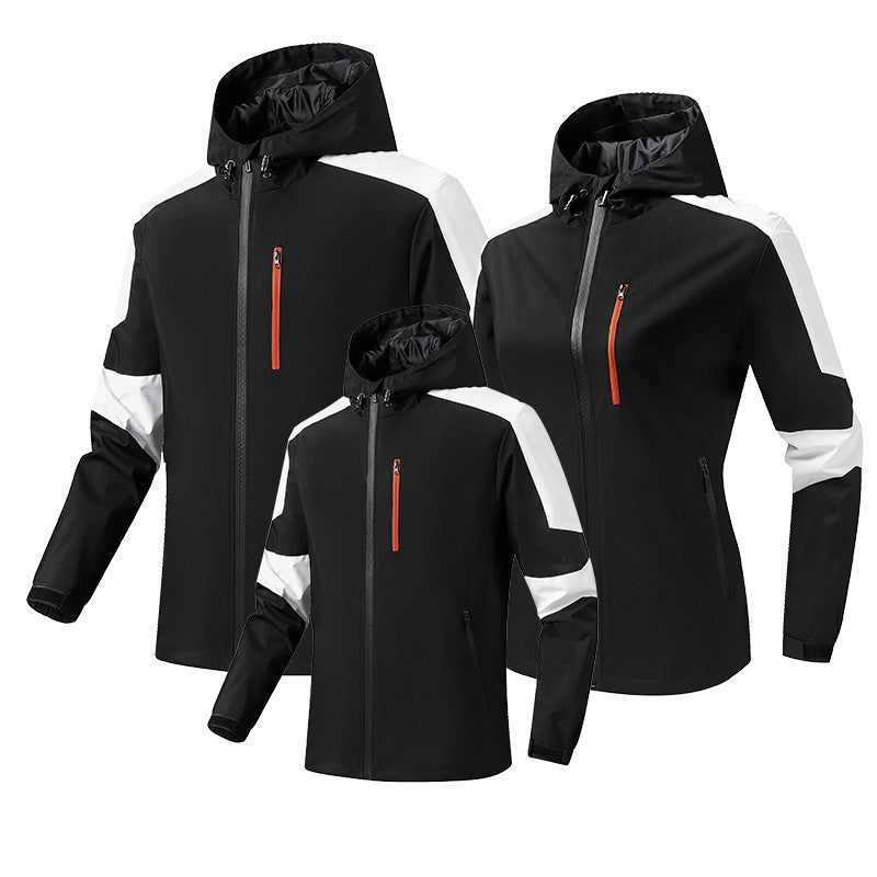 Men's Breathable Softshell-Hardshell Hybrid Jacket with Hood and Waterproof Zipper Pockets Chichicherry