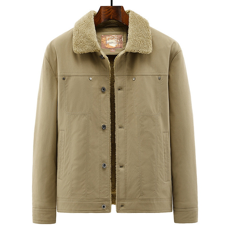 Men's trucker jacket in overshirt style with Sherpa lining and shirt collar Chichicherry