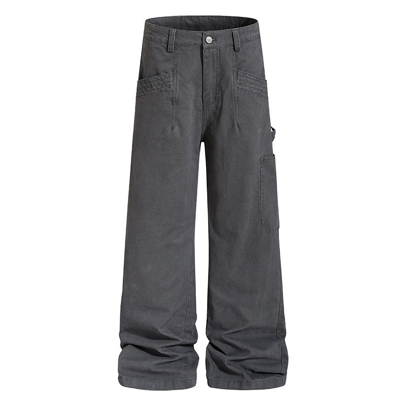 Women's Wide Cargo Palazzo Pants with Utility Pockets, High Waist and Casual Culotte Cut Chichicherry