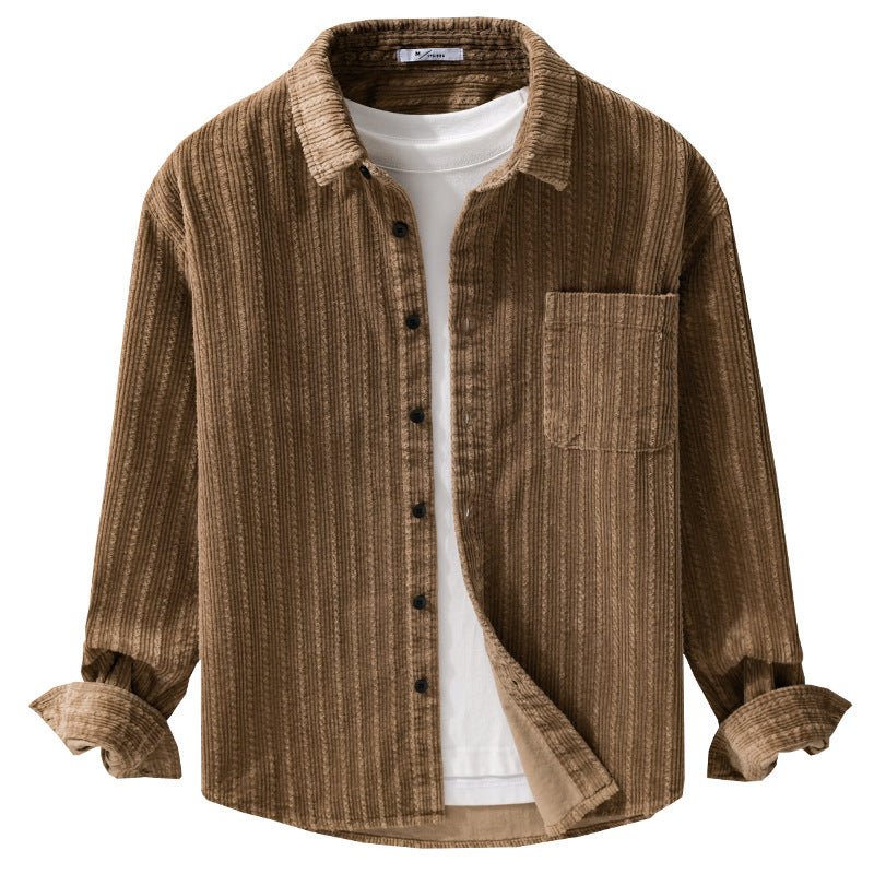 Men's Cord Overshirt with distinctive ribbed structure and chest pocket Chichicherry