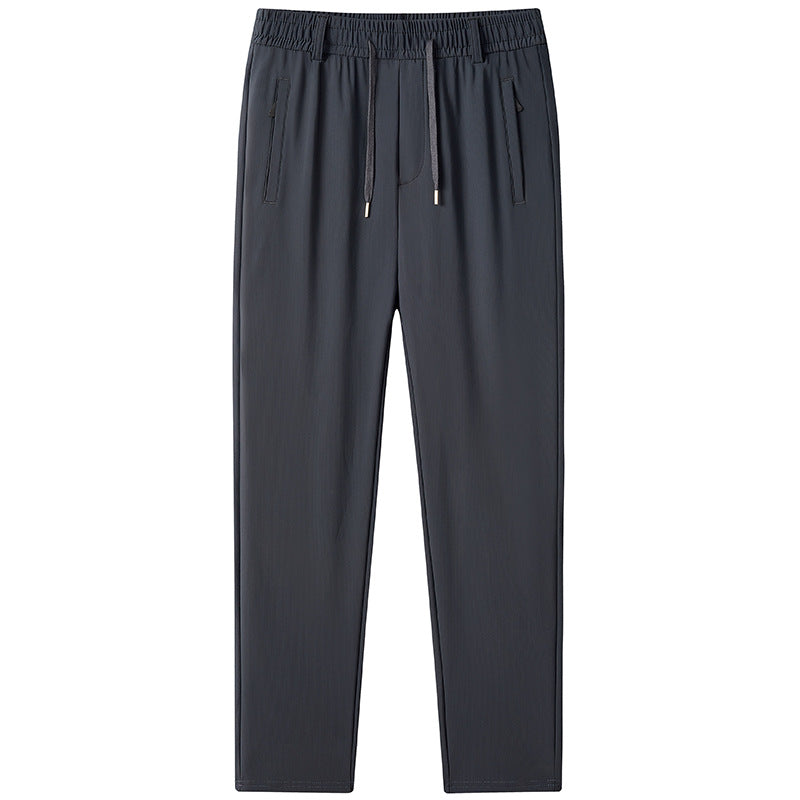 Men's Performance Jogging Pants in Straight Fit with Elastic Tunnel Drawstring and Concealed Zip Pocket Chichicherry