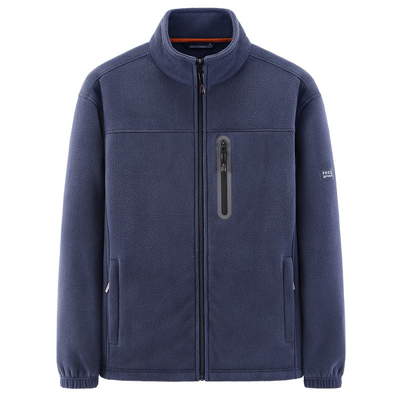 Men's Insulating Microfleece Functional Jacket with Waterproof Chest Pocket and Stand Collar Chichicherry