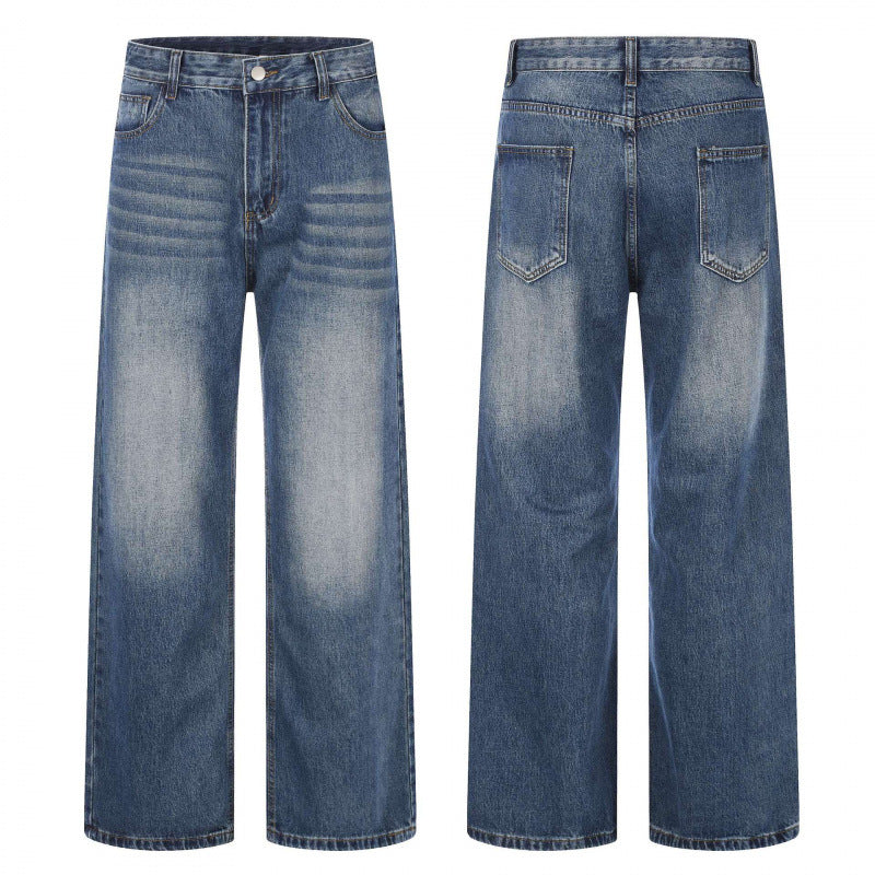 Women High-waist jeans with wide leg and vintage wash Chichicherry