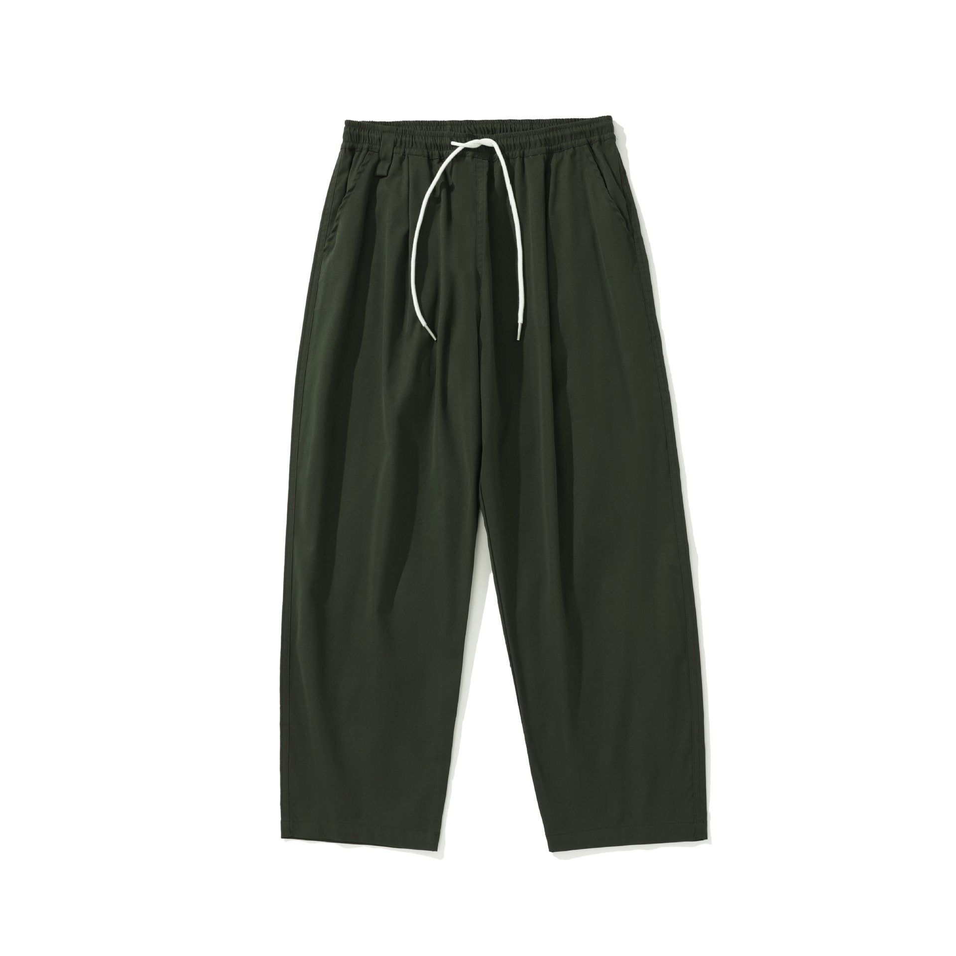 Women's Cropped Comfort Pants with Elastic Waistband and Drawstring Chichicherry