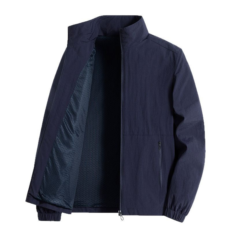 Men's Ultra-Lightweight Urban Windbreaker with Stand-Up Collar, Two-Way Zipper and Elastic Cuffs Chichicherry