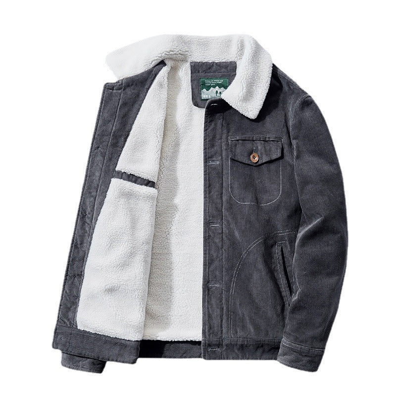 Men's cord jacket with continuous Sherpa lining and chest flap pocket Chichicherry