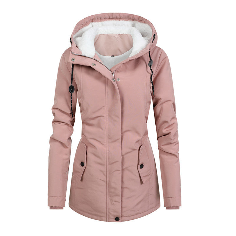 Women's water-repellent parka with teddy lining, hood, and tailored fit Chichicherry