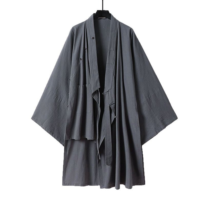 Men's Sleeveless Hanfu Vest with Open Front Cut and Decorative Toggle Closure Chichicherry