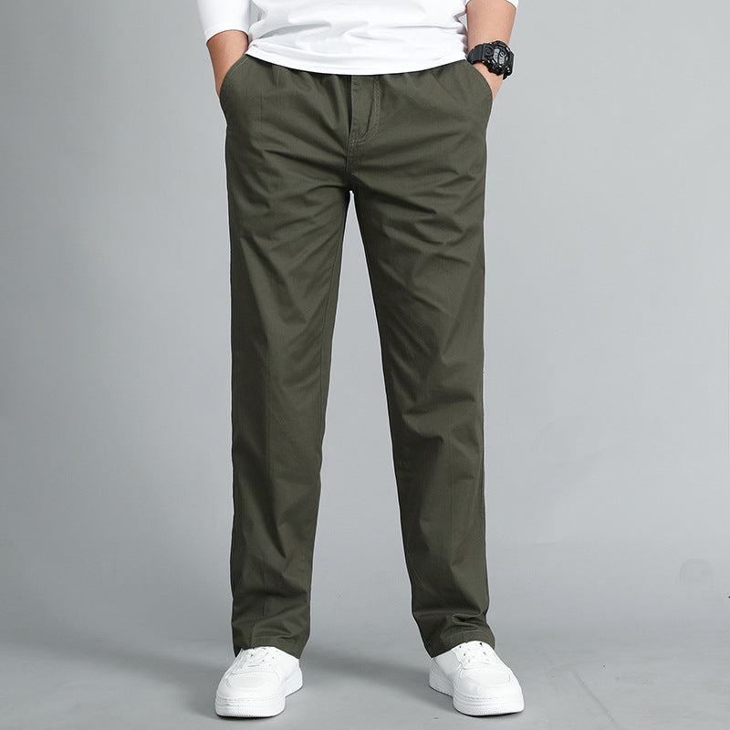 Men's casual chino pants with straight cut, elastic waistband and side pockets Chichicherry