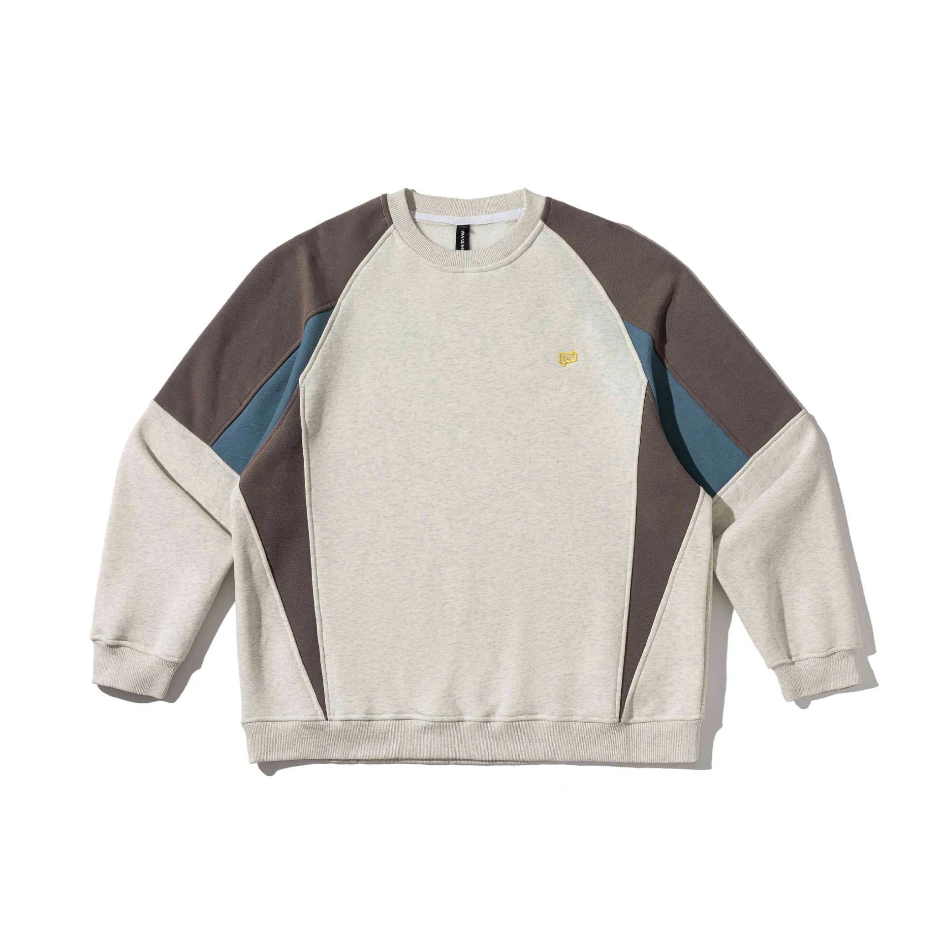 Unisex Colorblock Sweatshirt with raglan sleeves and textured decorative seam Chichicherry