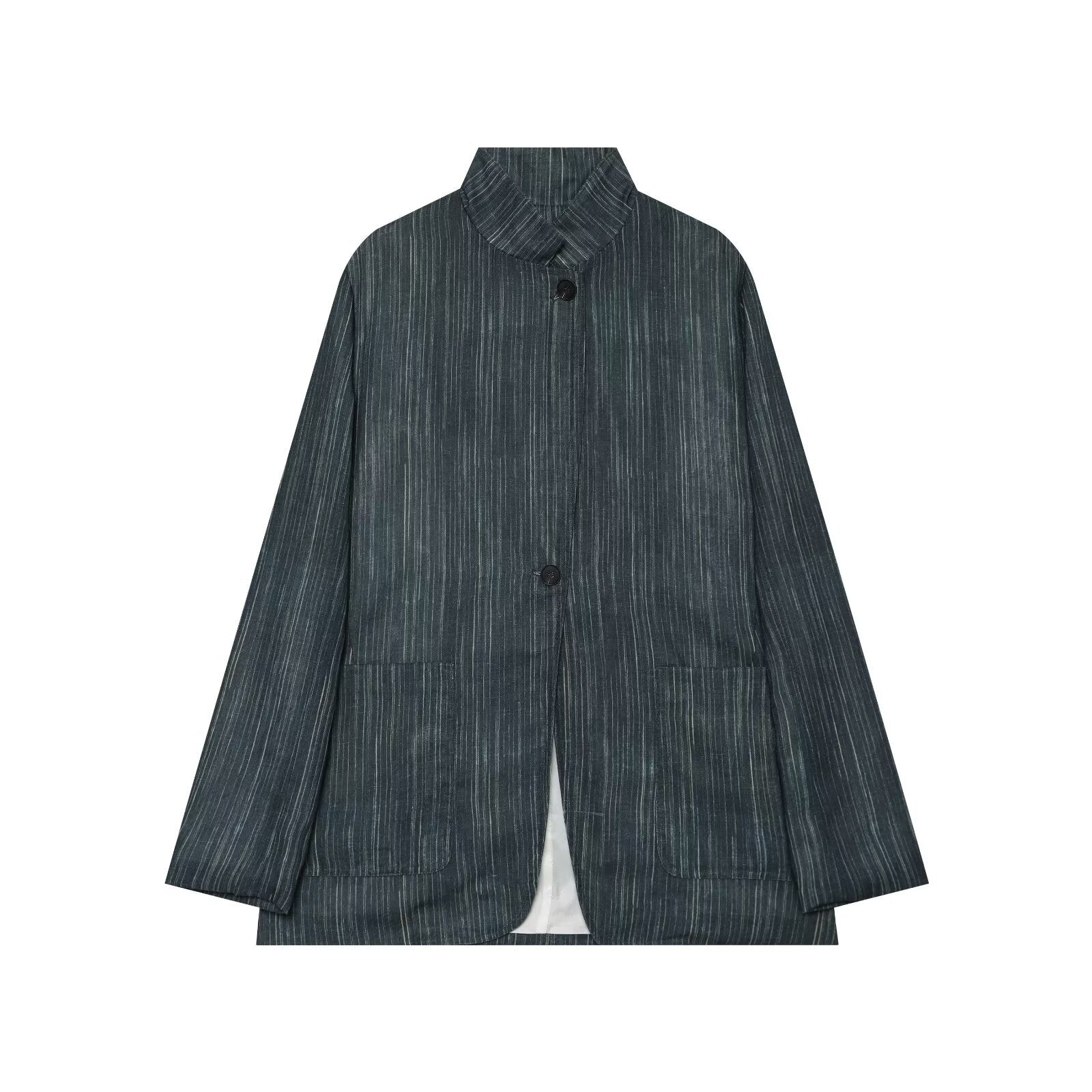 Women's Wide Leg Marlene Trousers with Pleat and Fine Pinstripe Chichicherry