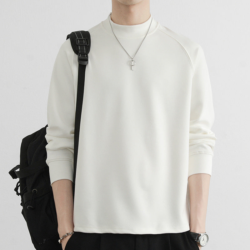 Men's Minimalist Mockneck Sweatshirt made of Tech Fleece with Raglan Sleeves Chichicherry