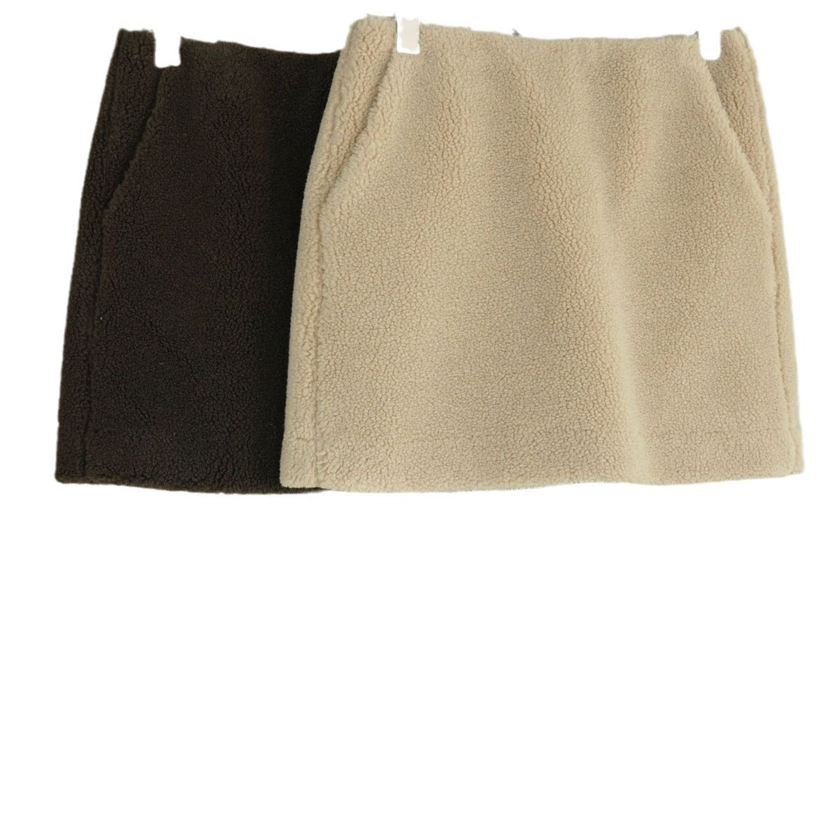 Women Teddy Mini Skirt made of Sherpa Fleece with High Waist Chichicherry