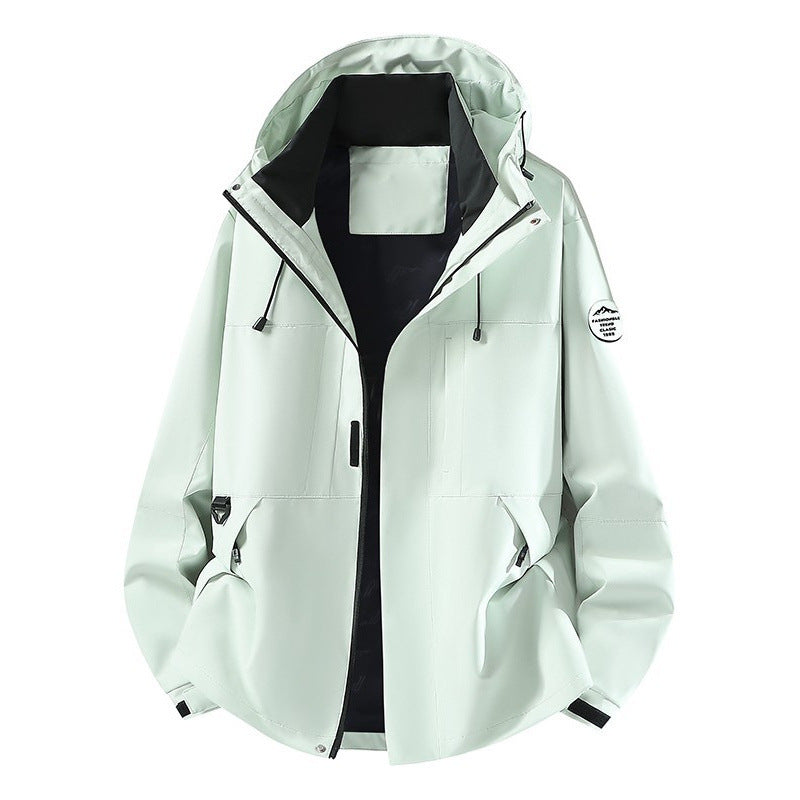 Men's Technical Softshell Hooded Jacket with concealed front zipper and multifunction pockets Chichicherry