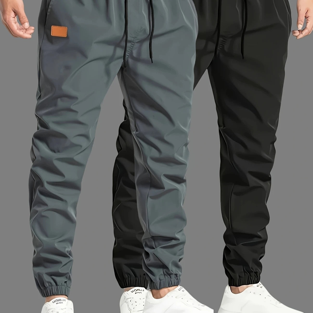 Men's Slim-Tapered Tech Jogger Pants with drawstring waistband, elastic ankle cuffs, and functional side pockets Chichicherry