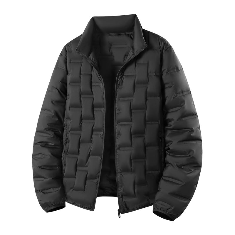 Men's ultralight quilted insulation jacket with stand-up collar and minimalist design Chichicherry