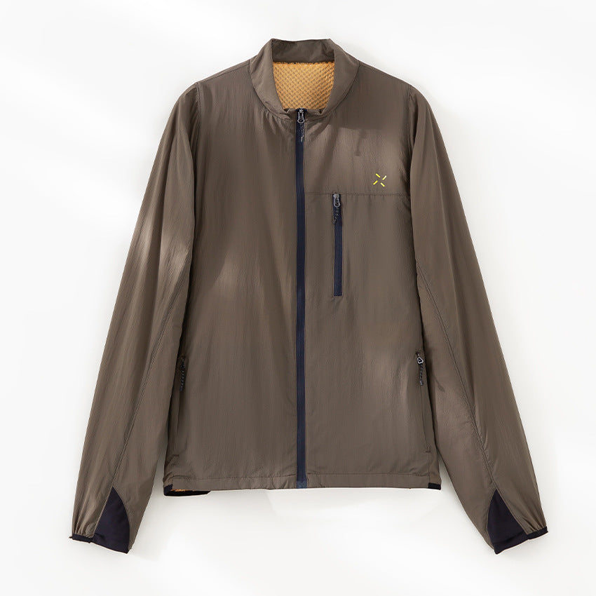 Men's Ultralight Functional Jacket with Stand Collar, Chest Pocket and Concealed Zipper Chichicherry