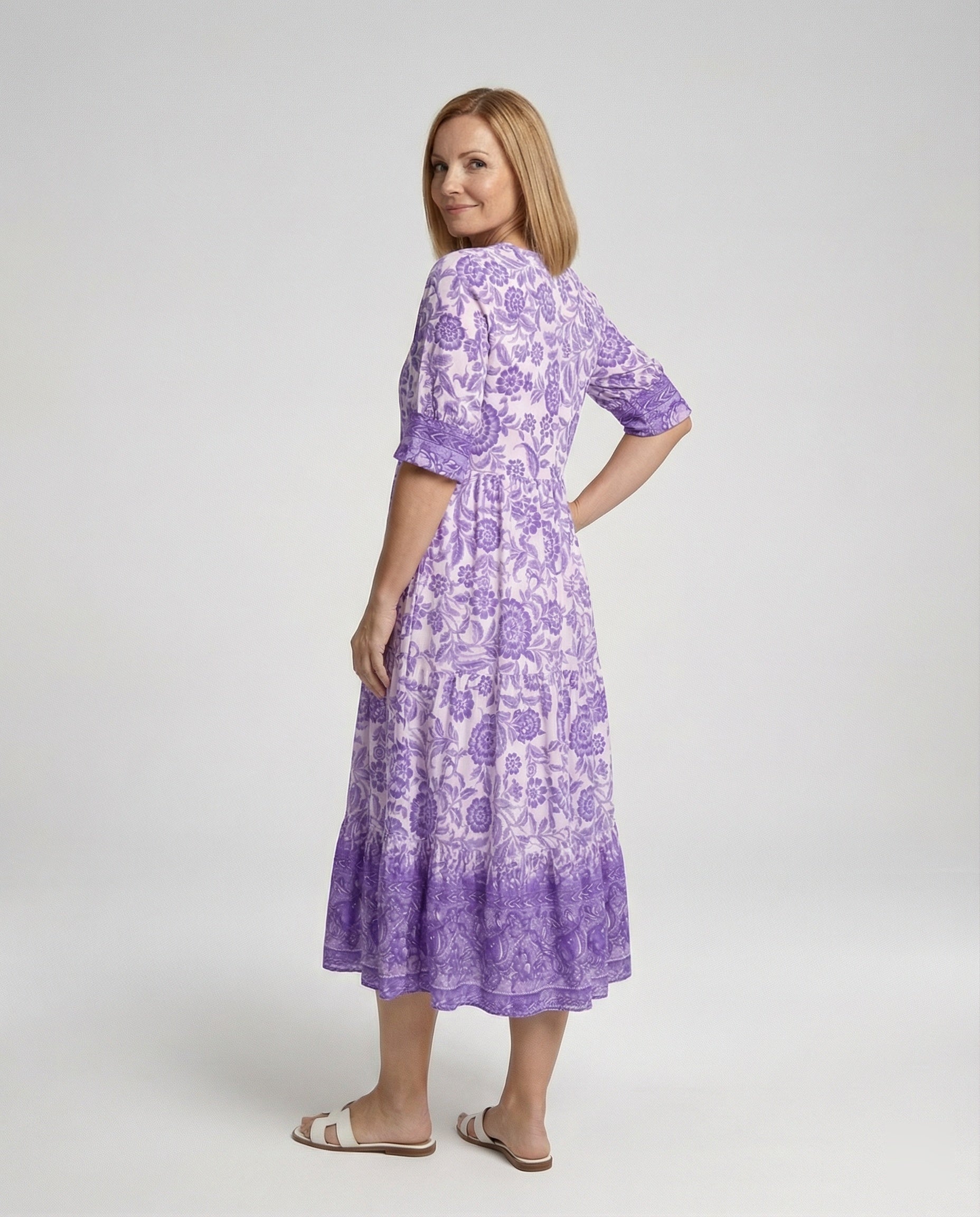 Women Flower Dress Midi Boho