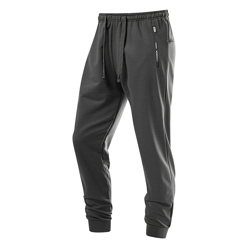 Men's Sporty Jogging Pants with Zipper Pockets, Elastic Waistband, and Slim Fit