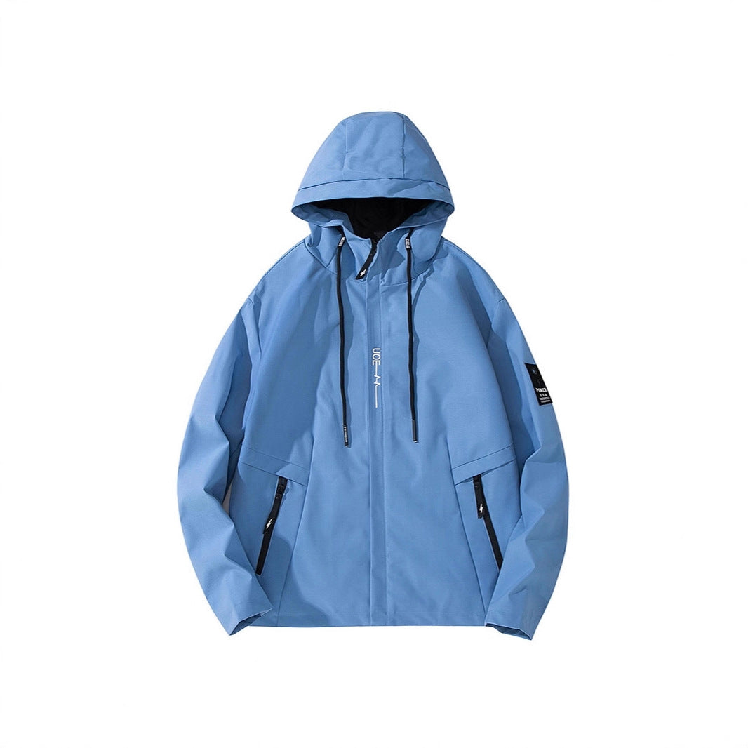 Men's lightweight hooded softshell jacket in urban utility style with adjustable hood and concealed zipper Chichicherry