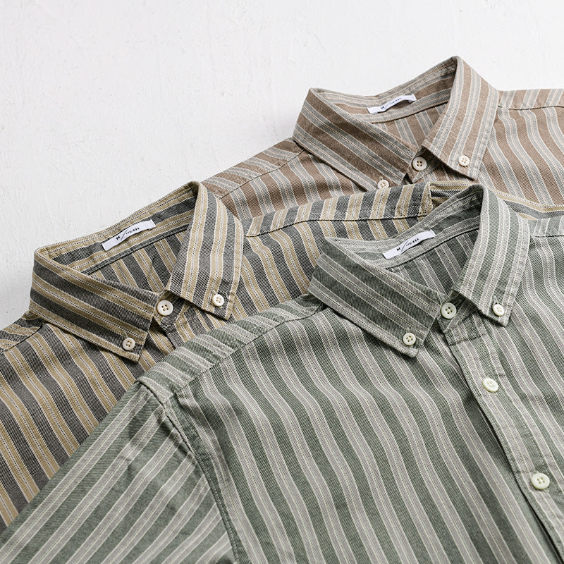 Men's shirt with button-down collar made of breathable linen-cotton blend in relaxed fit Chichicherry